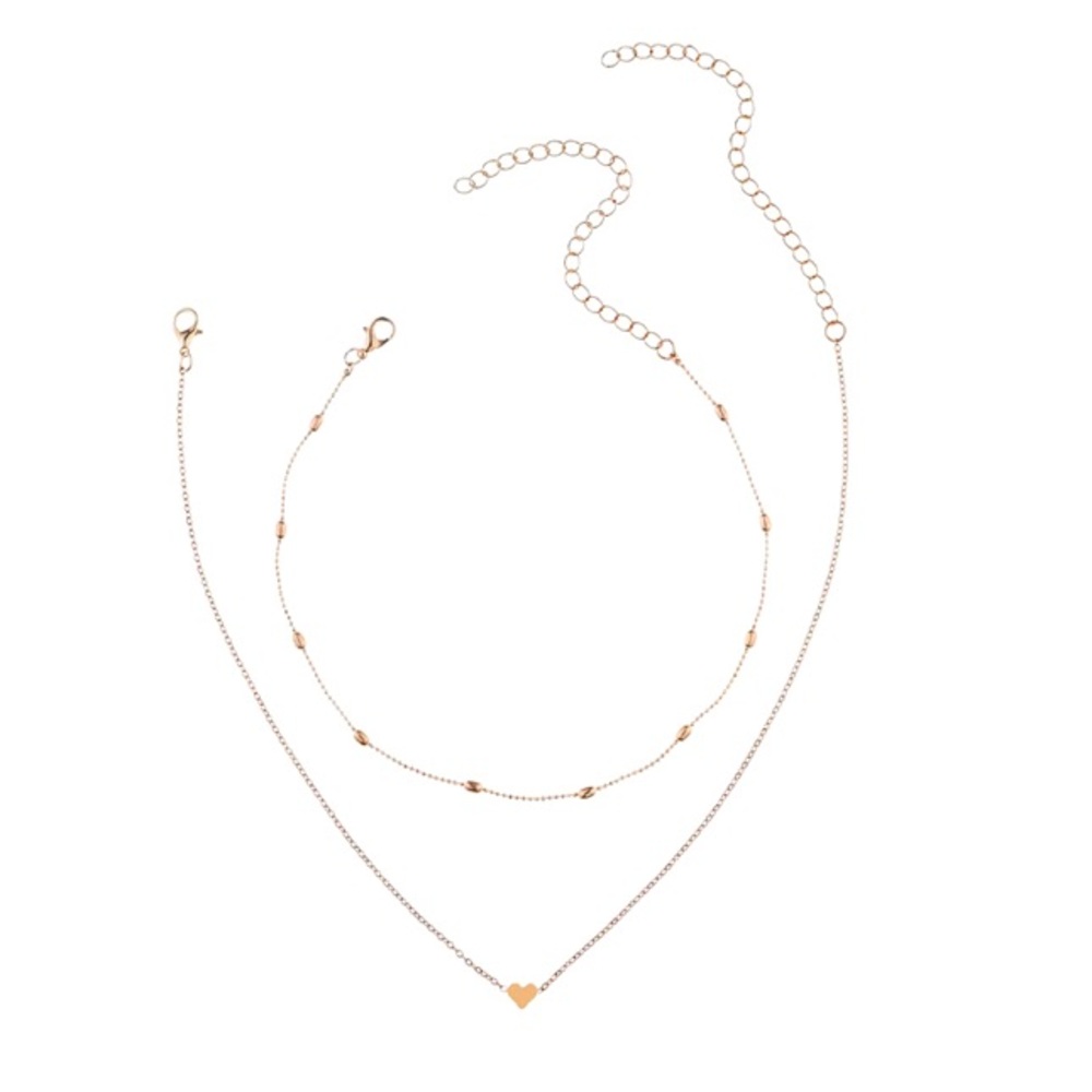 “Anywhere You Go” Heart Choker Layered Necklace - Picture 3 of 4